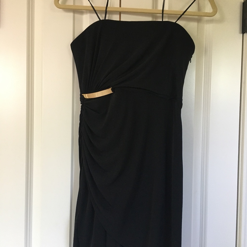 MAXandCLEO Black Strapless Cocktail Dress
